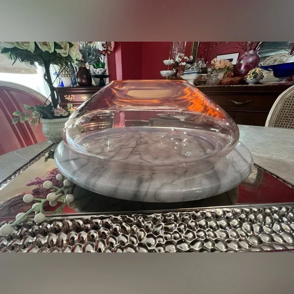 FOSTORIA SEASCAPE OPALESCENT PINK Floating Bowl 8½” to 10½” Rim 1959-70